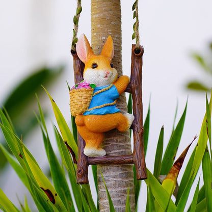 Enchanted Garden Climbers Featuring Squirrels - Ladder Bunny - yard decoration