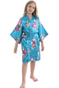 Girls Floral Party Robe - Turquoise Tag 6 - Turquoise 6 - robe