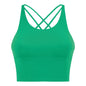 Comfort Full Support Padded Wire Free Cross Back Yoga Sports Bra Seamless Green