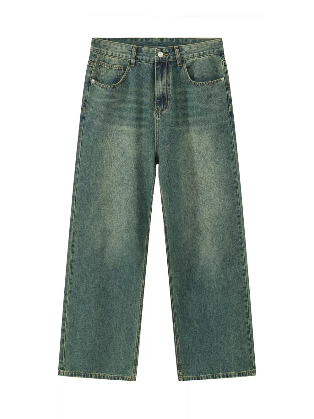 Men's Gradient Wide-Leg Jeans - Dark Green -