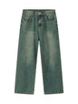 Men's Gradient Wide-Leg Jeans - Dark Green -