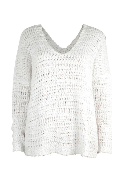 Angel Wings Single Shoulder Long Sleeve Sweater - -