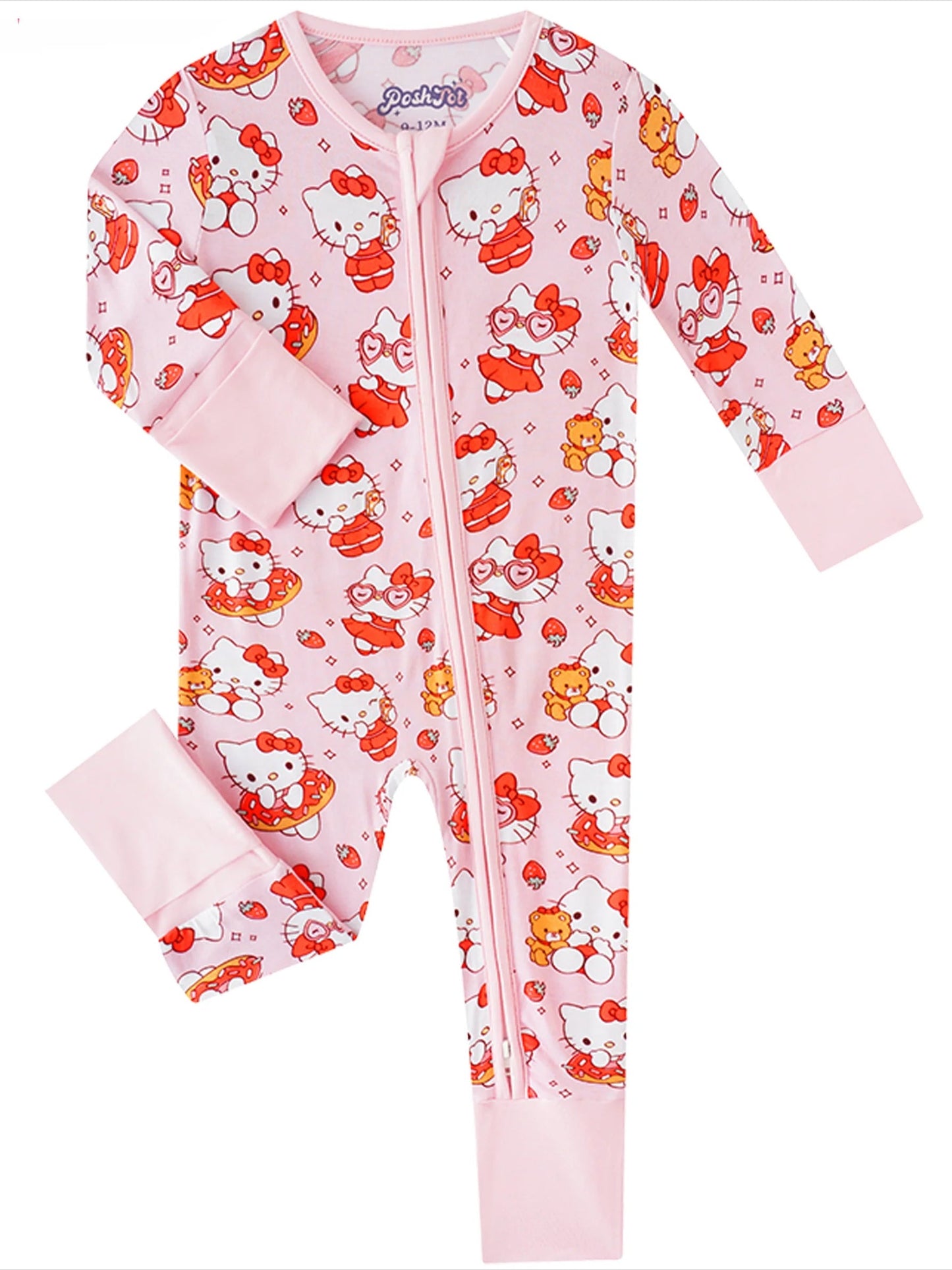 PoshTOT Sanrio Hello Kitty Bamboo Baby Convertible Zippy Romper - - Zippy Romper