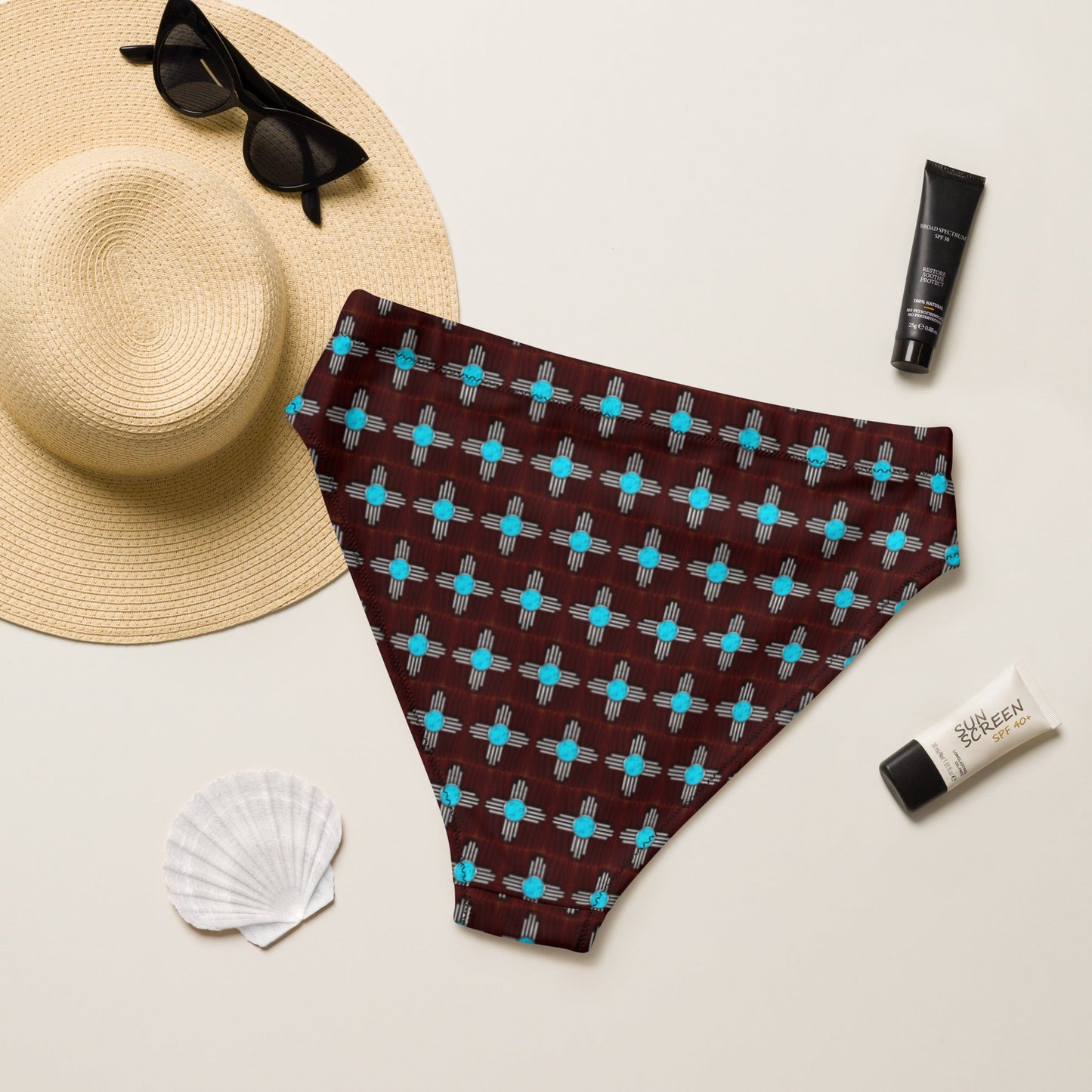 Yeehaw Turquoise Zia Bikini Bottom - - Swimwear