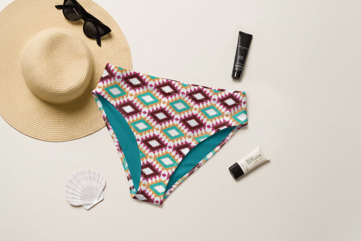 Baha Ranch Yeehaw Aztec Print Bikini Bottom - - Swimwear