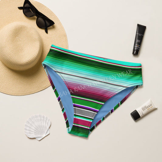 Baha Ranch Yeehaw Aqua Serape Bikini Bottom - - Swim Wear