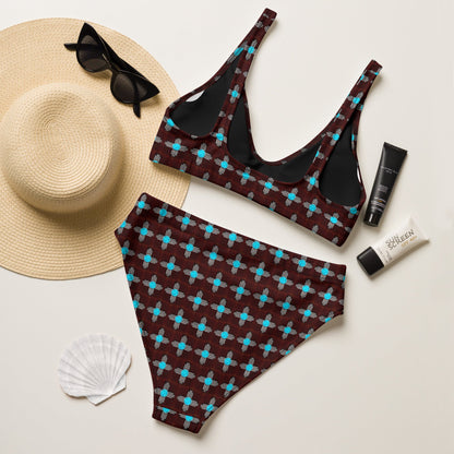 Baha Ranch Yeehaw Turquoise Zia Bikini - - swimwear