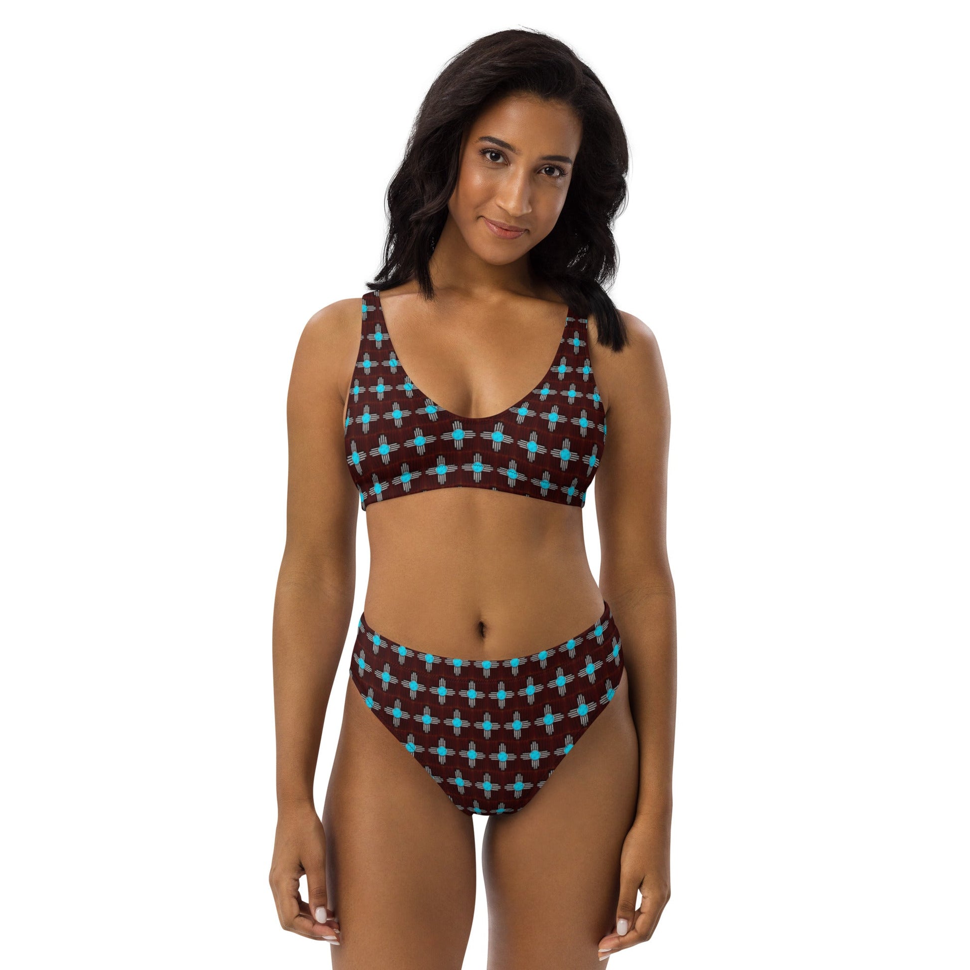 Baha Ranch Yeehaw Turquoise Zia Bikini - - swimwear