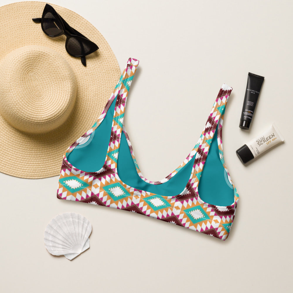 Baha Ranch Yeehaw Aztec Print Bikini Top - -