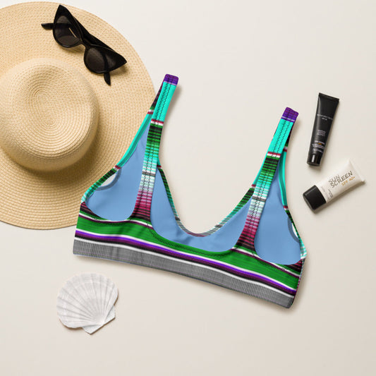 Baha Ranch Yeehaw Aqua Serape Bikini Top - - Swim Wear