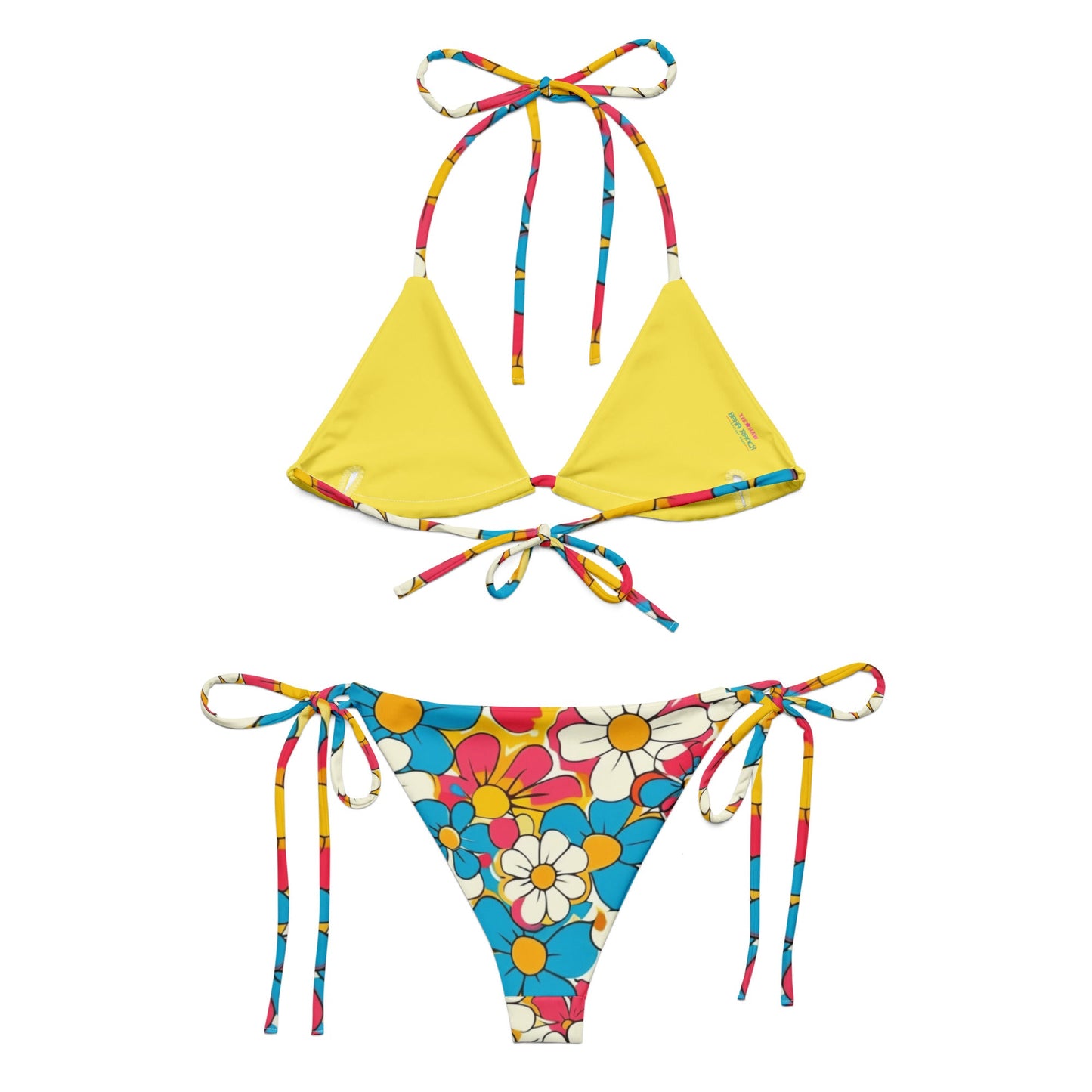 Baha Ranch Yeehaw Flower Child Retro String Bikini - - Swim Wear