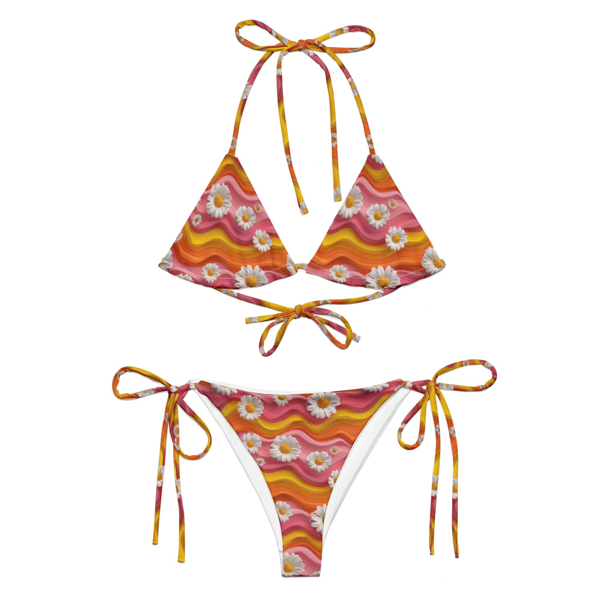 Baha Ranch Yeehaw Groovy Floral String Bikini - - Swim Wear
