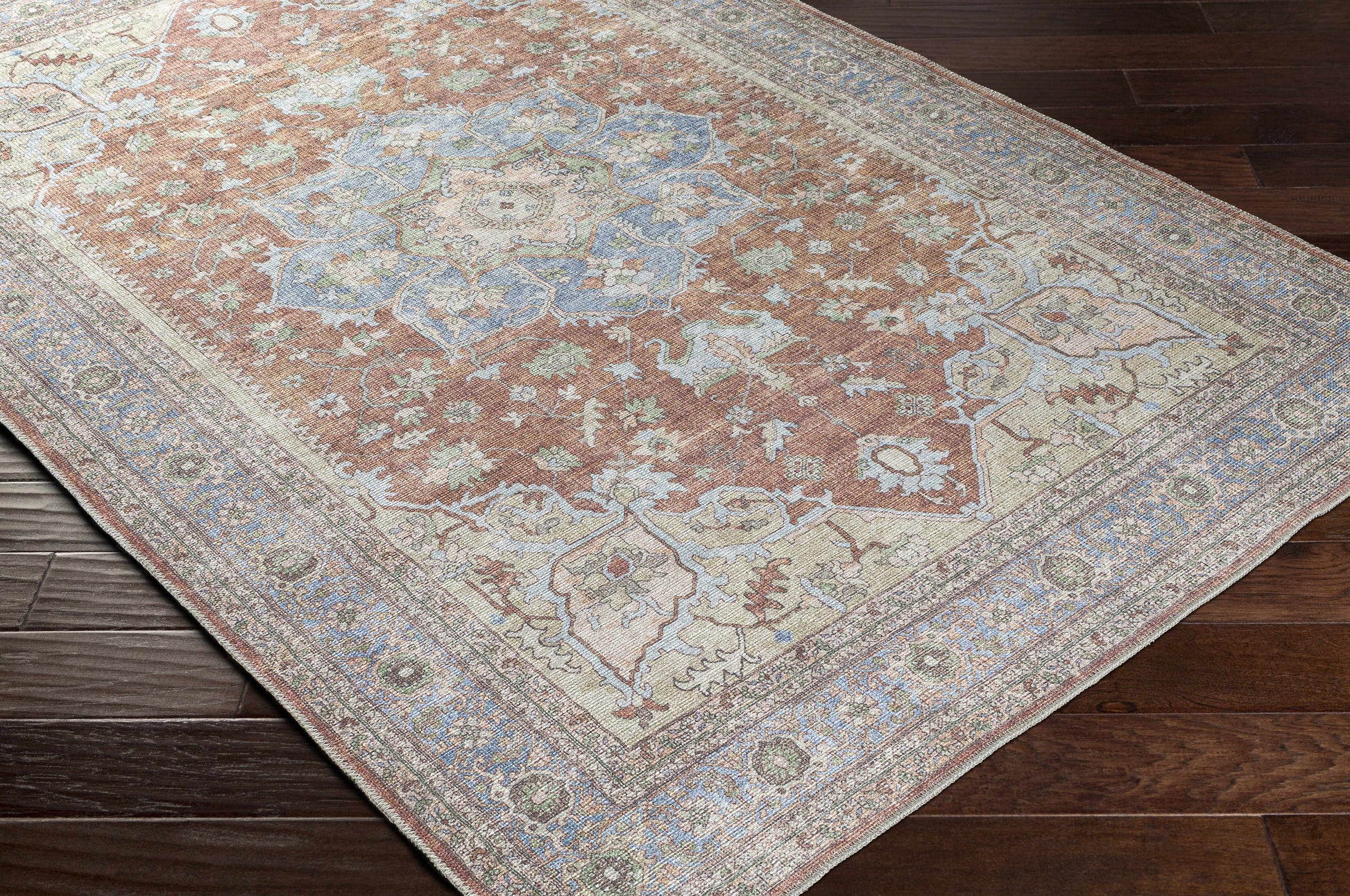 Brown Bagamanoc Medallion Washable Area Rug - - Rugs