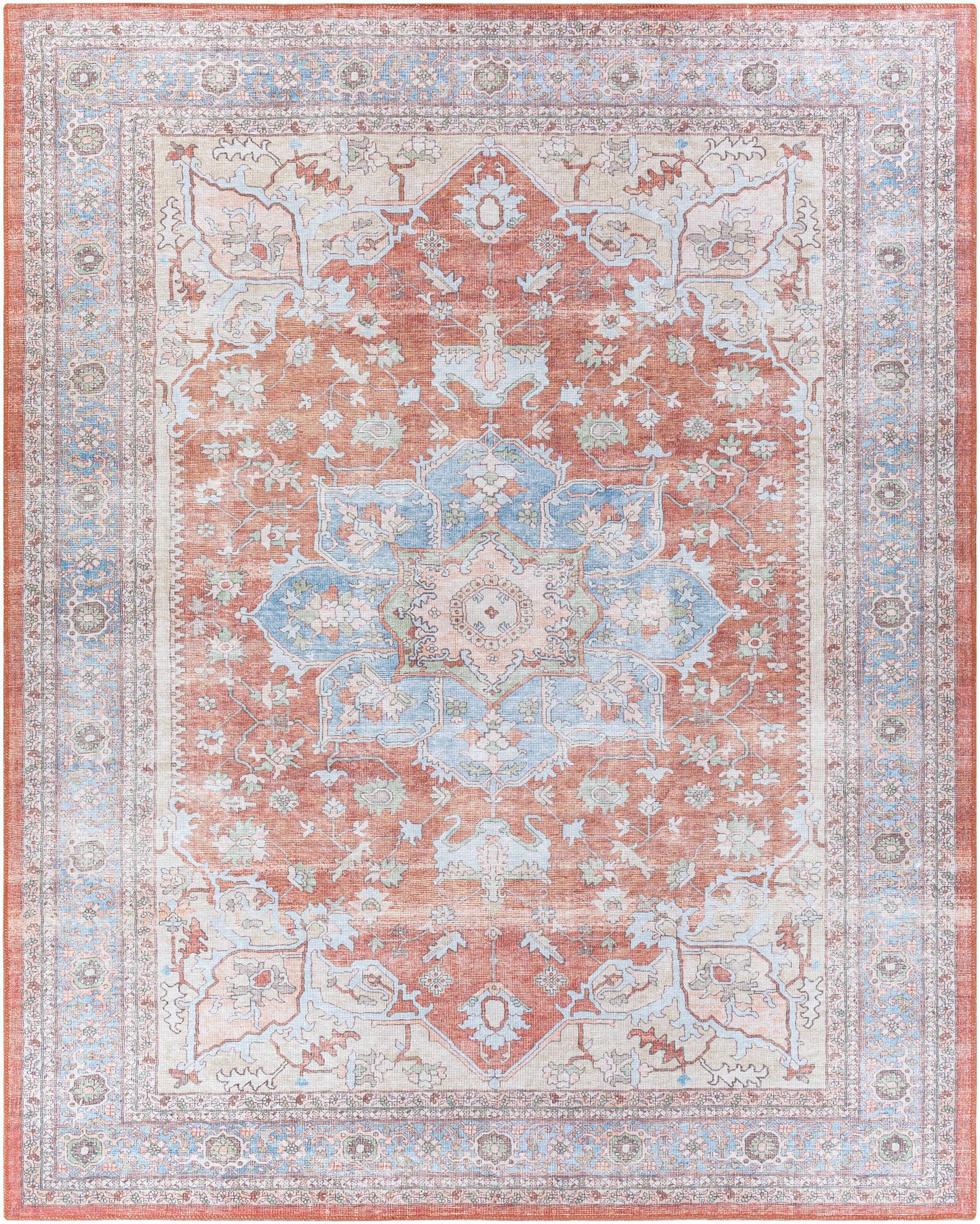 Brown Bagamanoc Medallion Washable Area Rug - 7'6'' x 9'6'' Rectangle - Rugs