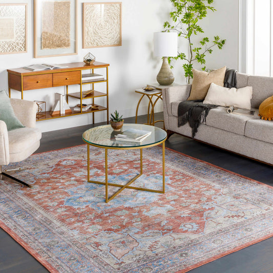 Brown Bagamanoc Medallion Washable Area Rug - - Rugs