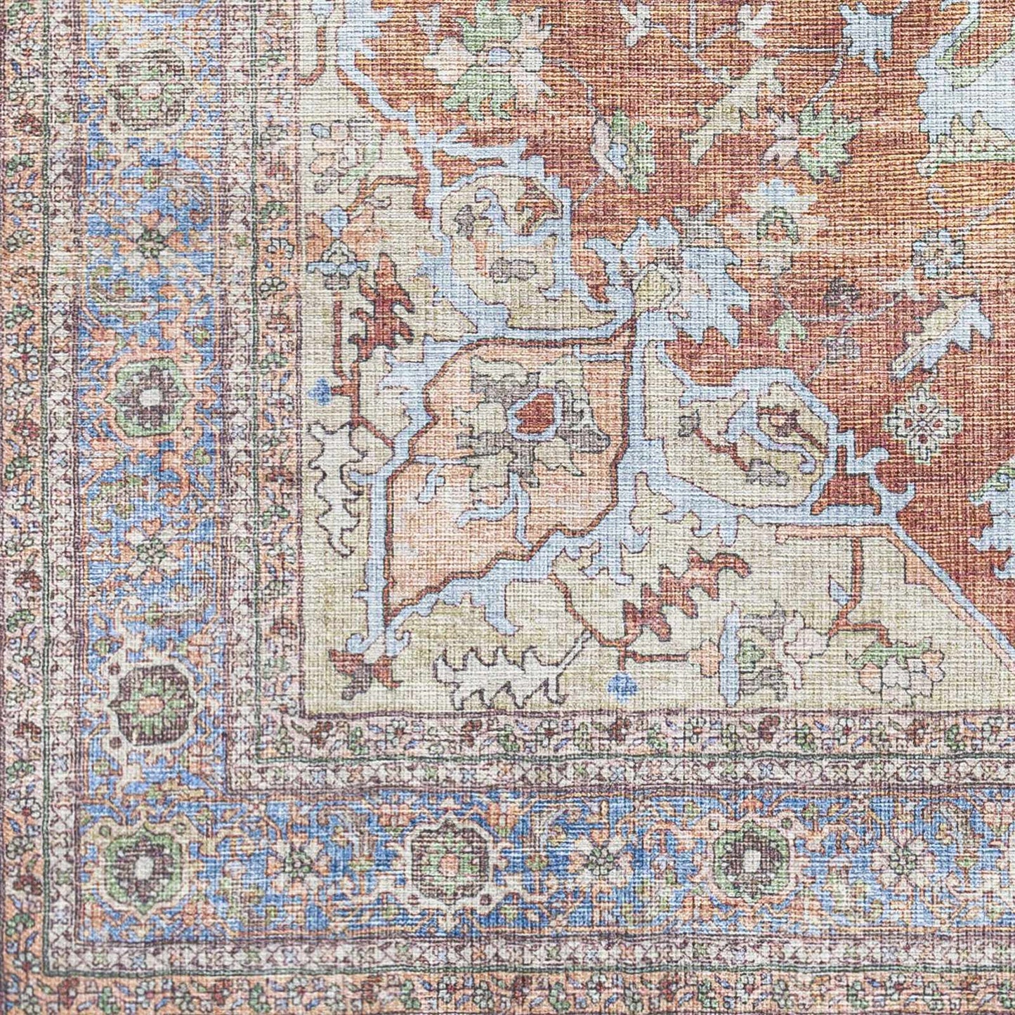 Brown Bagamanoc Medallion Washable Area Rug - - Rugs