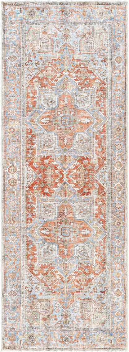 Maayon Medallion Rust Washable Area Rug - - Rugs