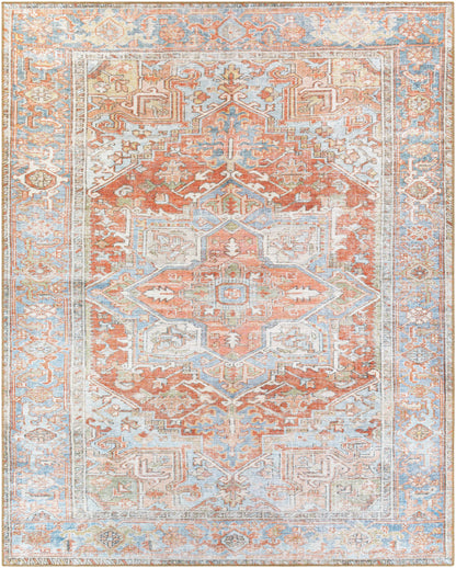 Maayon Medallion Rust Washable Area Rug - - Rugs