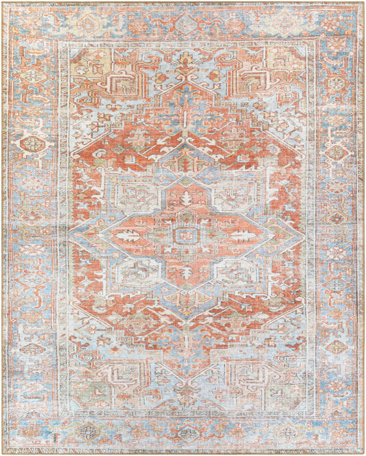 Maayon Medallion Rust Washable Area Rug - - Rugs