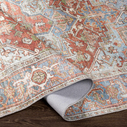 Maayon Medallion Rust Washable Area Rug - - Rugs