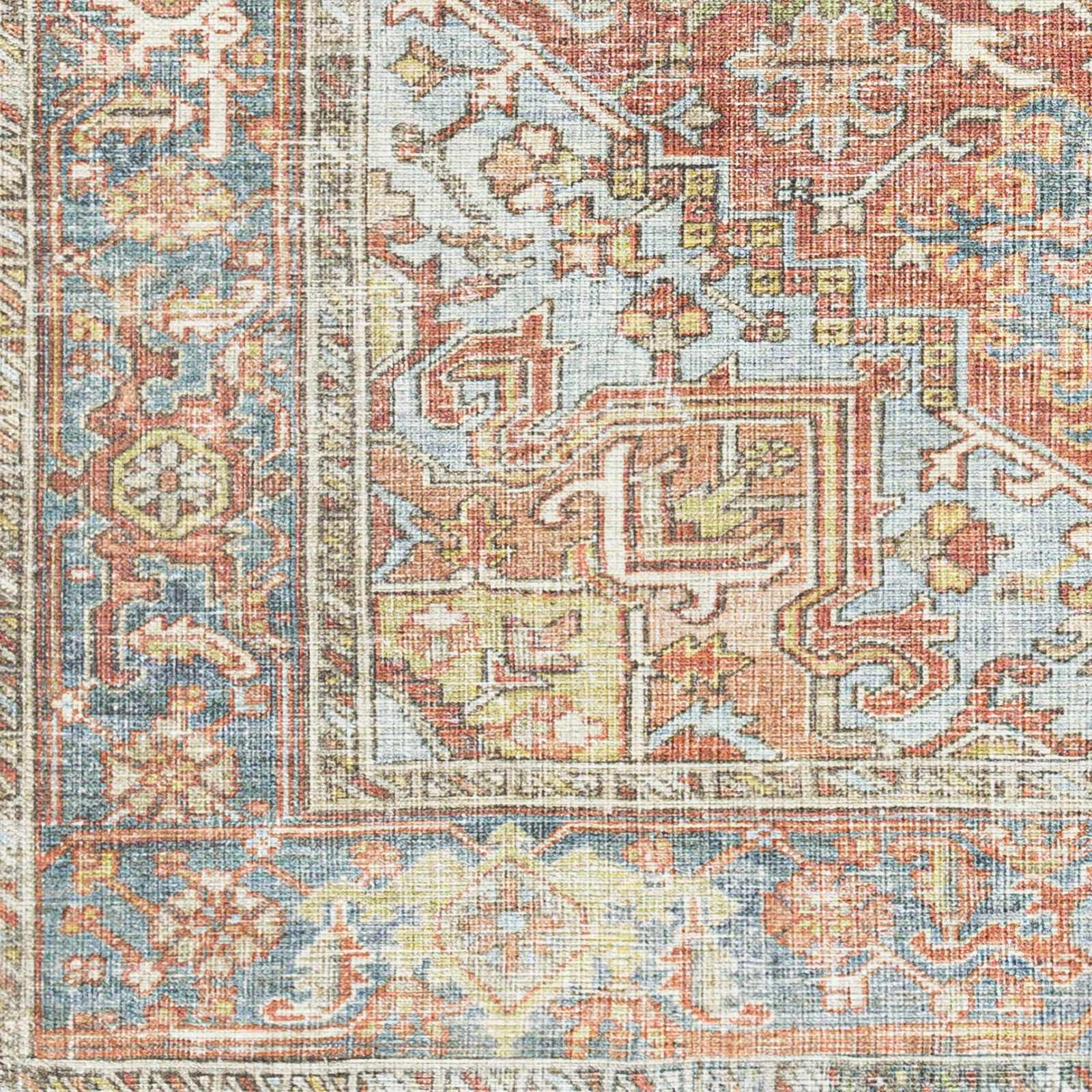 Maayon Medallion Rust Washable Area Rug - - Rugs