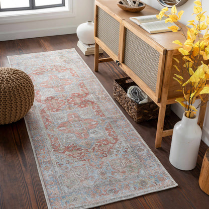 Maayon Medallion Rust Washable Area Rug - - Rugs