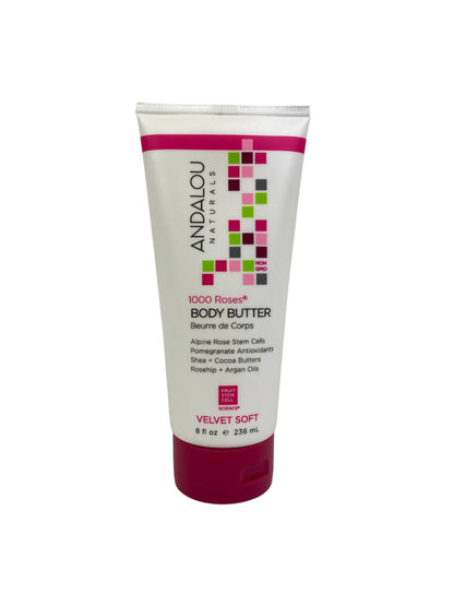 Body Butter, 1000 Roses, 8oz, Andalou Naturals - 8 oz - Lotions Moisturizers & Oils
