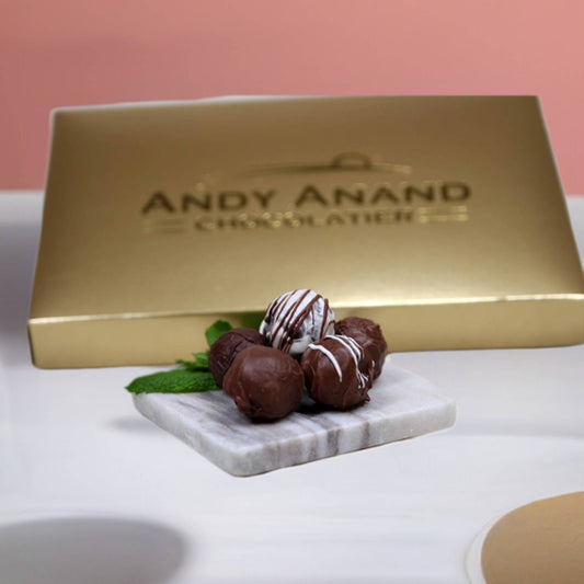 Andy Anand Champagne, Rum, Irish Cream & Kahlua Belgian Chocolate Truffles, 24 pc – Gift Box - - Food & Beverages > Desserts & Sweets > Chocolate