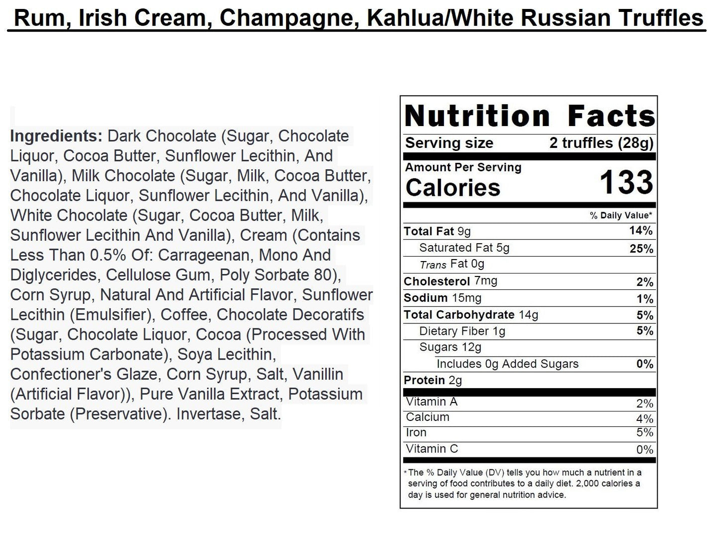 Andy Anand Champagne, Rum, Irish Cream & Kahlua Belgian Chocolate Truffles, 24 pc – Gift Boxed for Birthday, Christmas & Anniversary - - Food & Beverages > Desserts & Sweets > Chocolate