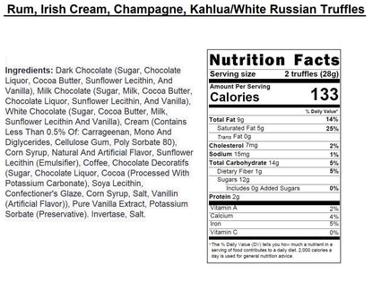 Andy Anand Champagne, Rum, Irish Cream & Kahlua Belgian Chocolate Truffles, 24 pc – Gift Boxed for Birthday, Christmas & Anniversary - - Food & Beverages > Desserts & Sweets > Chocolate