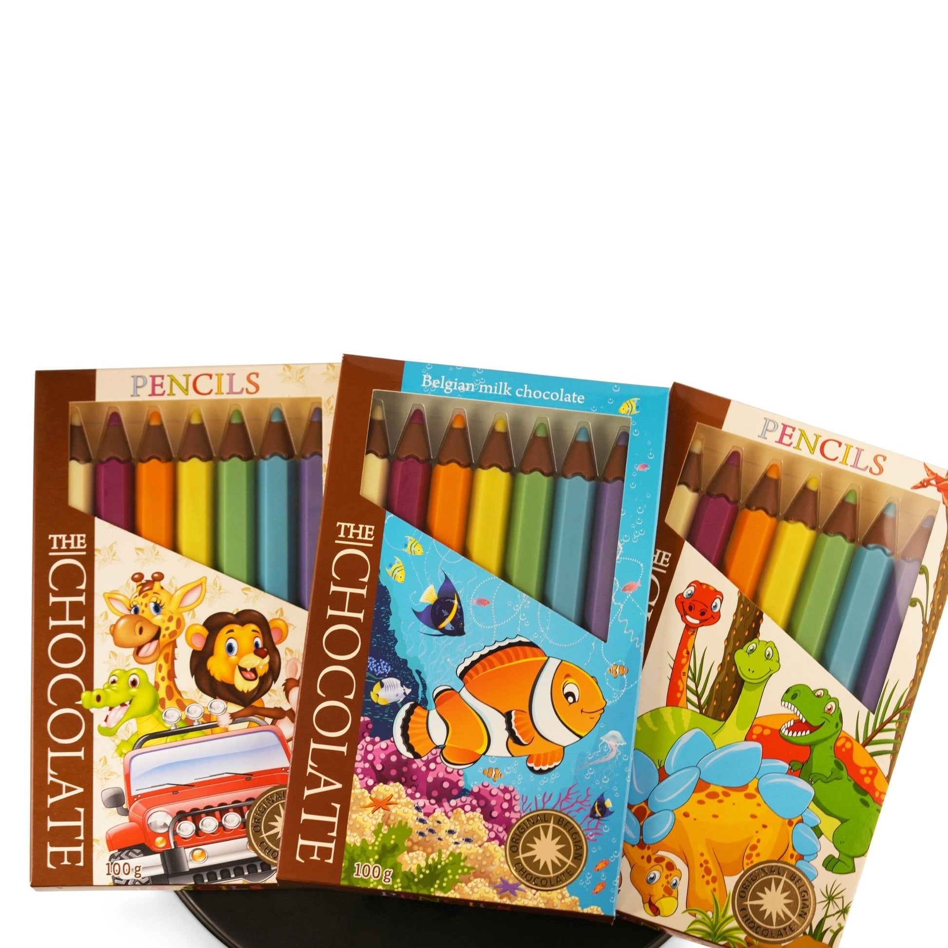 Andy Anand Milk Chocolate Crayon Boxes, 3-Pack, 21 pc – Fun Kids Chocolate Gift, 60% Cocoa Butter, Birthday, Easter & Holiday Gift Box - - Food & Beverages > Desserts & Sweets > Chocolate