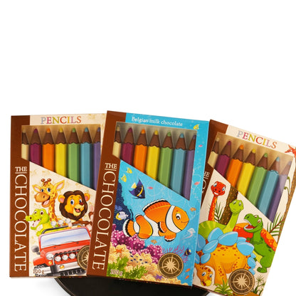 Andy Anand Milk Chocolate Crayon Boxes, 3-Pack, 21 pc – Fun Kids Chocolate Gift, 60% Cocoa Butter, Birthday, Easter & Holiday Gift Box - - Food & Beverages > Desserts & Sweets > Chocolate