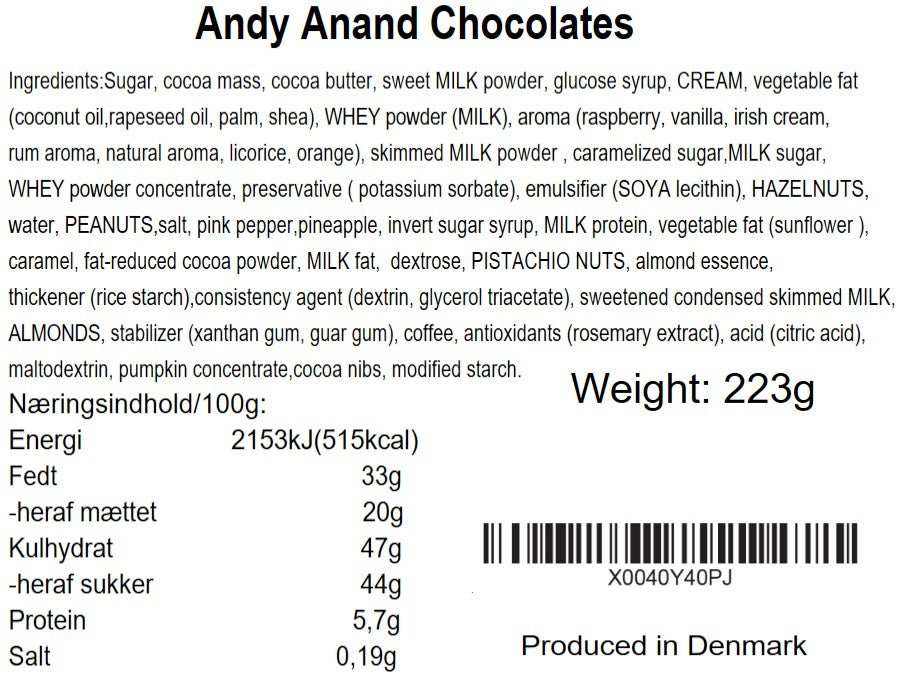 Andy Anand Gourmet Velvet Belgian Chocolate Bonbons Gift Box, 25 pc – Assorted Bon Bon Collection, European Craftsmanship, Birthday & Holiday Gift - - Food & Beverages > Desserts & Sweets > Chocolate