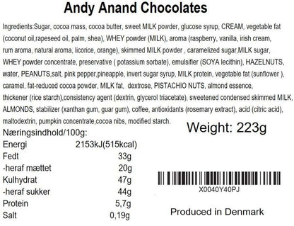 Andy Anand Gourmet Velvet Belgian Chocolate Bonbons Gift Box, 25 pc – Assorted Bon Bon Collection, European Craftsmanship, Birthday & Holiday Gift - - Food & Beverages > Desserts & Sweets > Chocolate