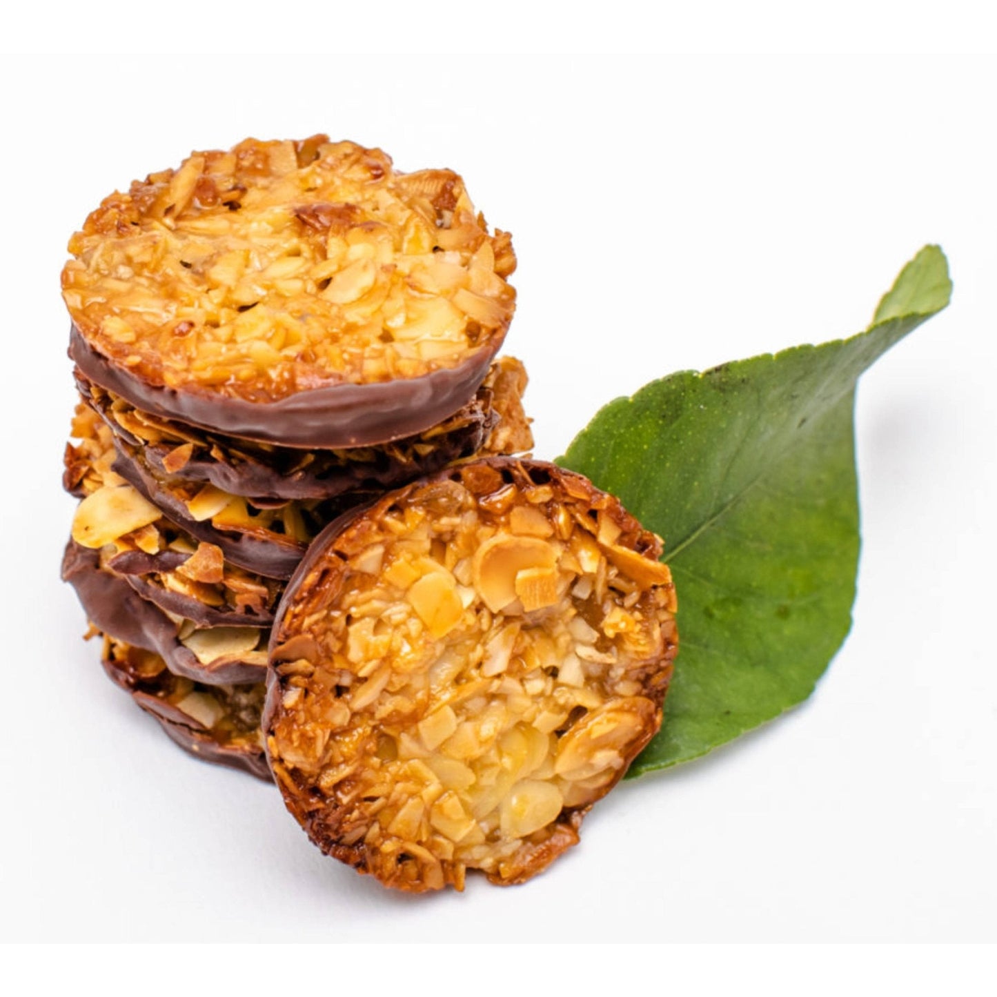 Andy Anand Dark Chocolate Florentine Biscuit Cookies, Orange & Almond, 24 pc – Imported from France, Gourmet Birthday & Holiday Gift Box - - Food & Beverages > Desserts & Sweets > Chocolate