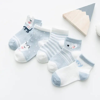 Cotton Mesh Baby Socks white light blue S(12-24M)