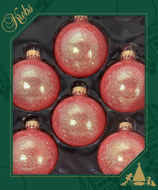Fire Sparkle Glass Ball Ornaments - Set of 6 - Default Title - Christmas >> Ornaments >> Glass