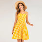 Slim Fit Polka Dot Cami Dress - Yellow XL - dress