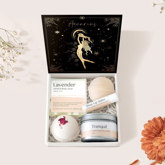 Aquarius Deity Zodiac Gift Box Set - No Jewelry - Bath & Body Gift Sets