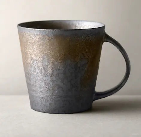 Black Vintage Handmade Ceramic Coffee Mug - Kia Day Design