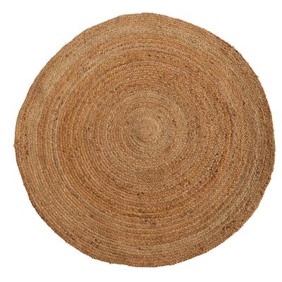 Beige Hand Braided Boho Jute Round Rug - - rug