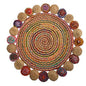 4'x 4'Hand Braided Colorful Chindi Jute Mandala Round Rug - - Decor