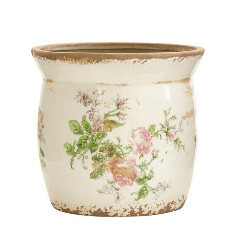 Tuscan Ceramic Floral Print Planter 8 Inch - - Decor