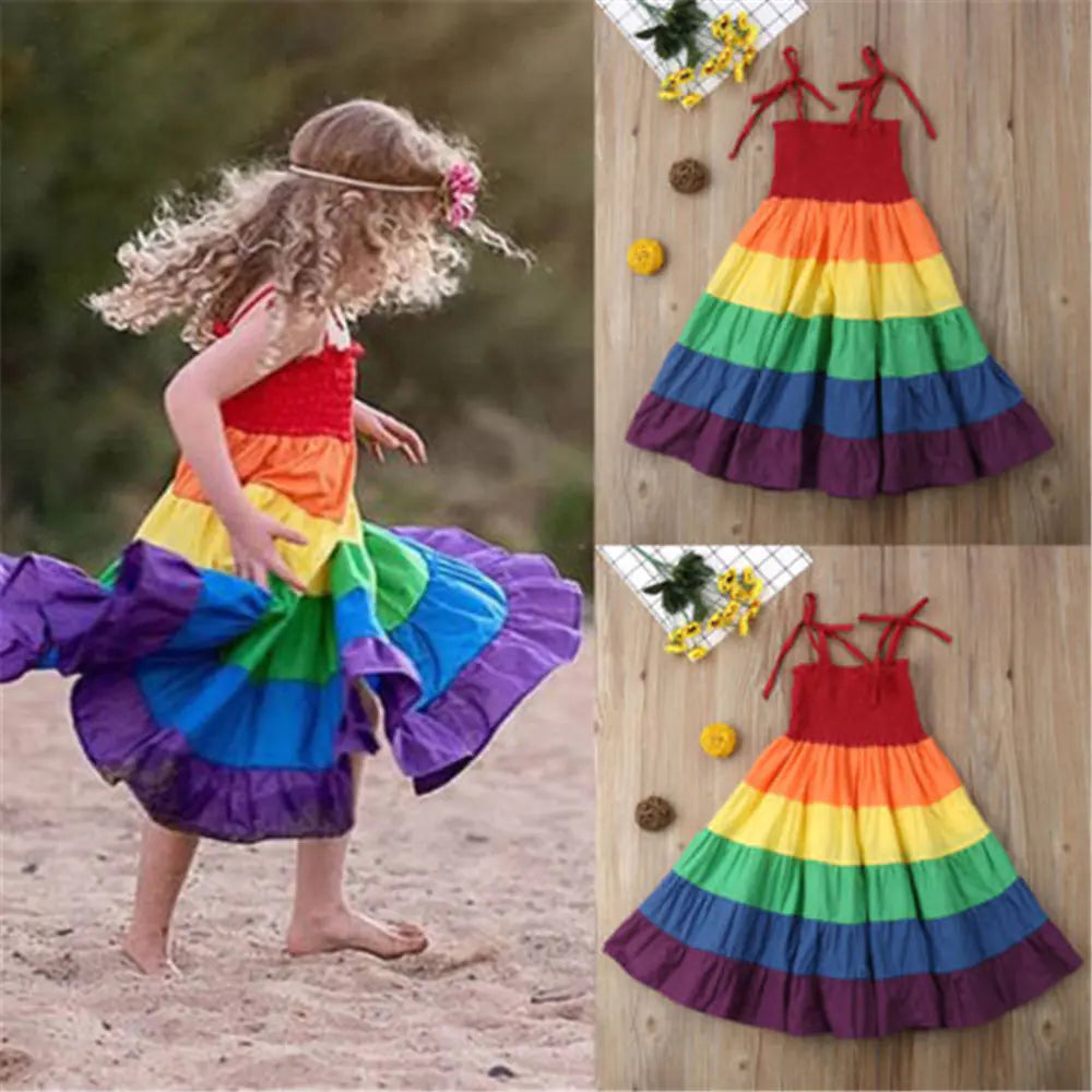 Rainbow Stripe Skirt Dress Kia Day Design