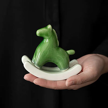 Ceramic Green Horse Tea Pet Decorative Figurine - Kia Day Design