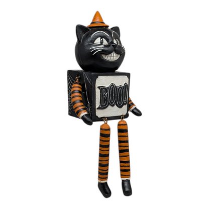 Halloween Dangle leg Shelf Sitter - - Black Cat - Holidays >> Halloween