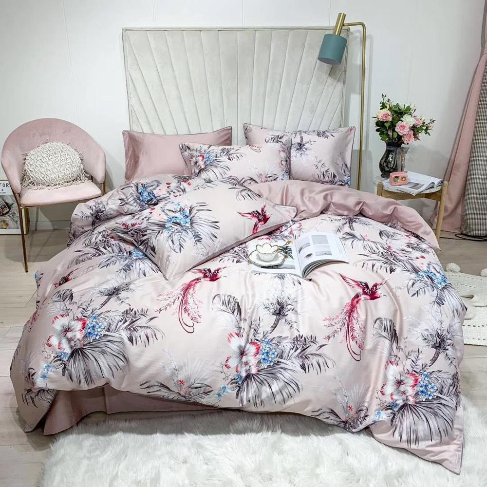 Floral 100% 60s Cotton Reactive Printing Bedding Sets With Flowers