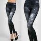 Ladies Floral Jeans black black