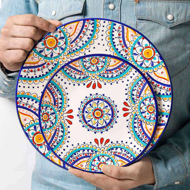 Mediterranean Ceramic Plate Set - - plates
