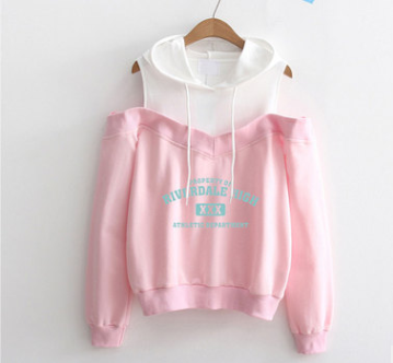 Off-Shoulder Hooded Sweatshirt - A2 2XL - sweatshirt